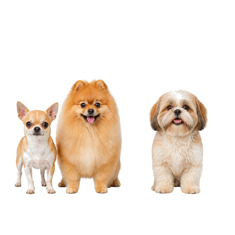 Chihuahua, Pomerania y Shih Tzu